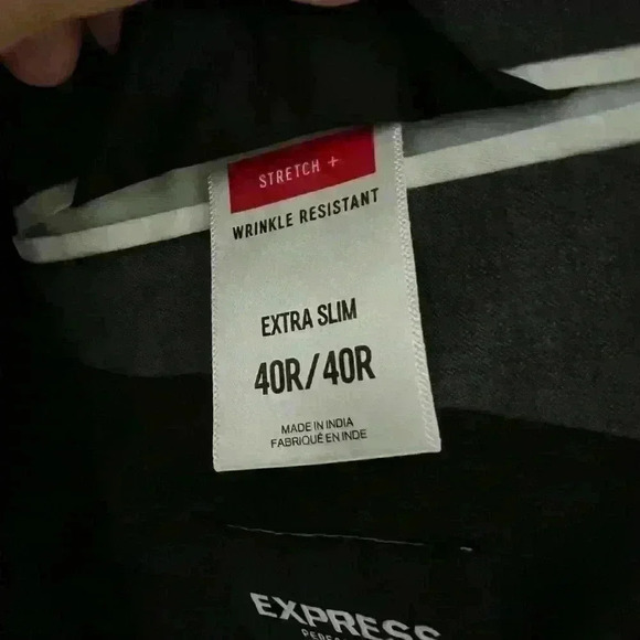 Express Extra Slim Charcoal Wool-Blend Performance Suit Jacket - Picture 12 of 12